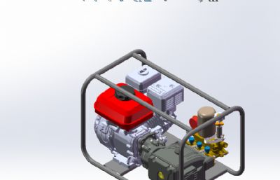 汽油机直连型打药机solidworks模型