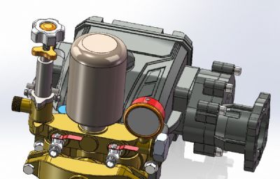 农用打药汽油机柱塞泵solidworks模型