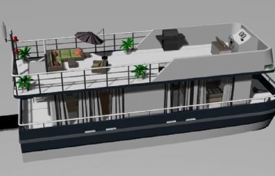 漂浮房,船屋rhino模型