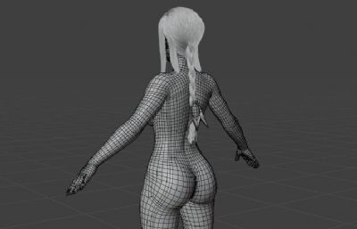 自制科幻女战士blender模型