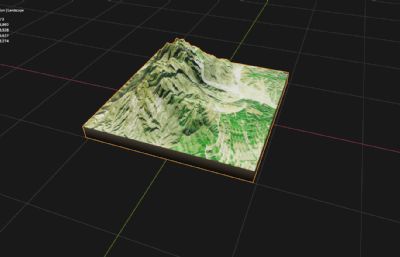 山脉地形blender模型