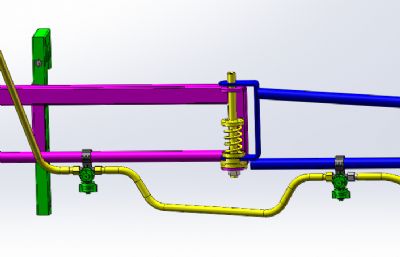 solidworks打药机喷药杆,可折叠