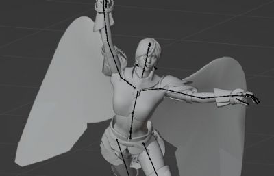 天使阿比盖尔,有绑定和跳舞动画