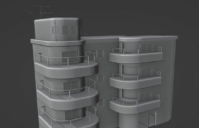 四层小楼房住宅blender模型
