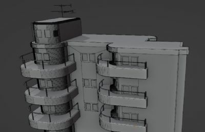 四层小楼房住宅blender模型