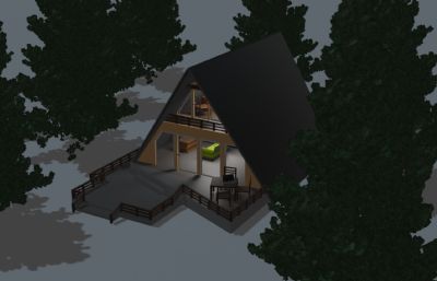 森林别墅房屋blender模型
