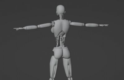 女机器人blender模型