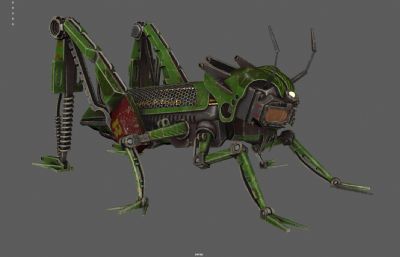 蒸汽朋克机械蚂蚱,机械昆虫,科幻机甲