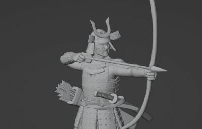 5款日本武士,射手blender模型,3D打印