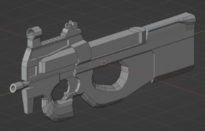 P90步枪blender模型