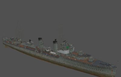 阿卡斯塔号战列舰max,fbx模型