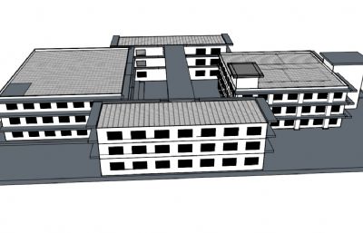 学校教学楼C4D模型