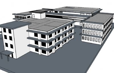学校教学楼C4D模型