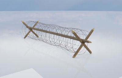 战场铁丝网,铁栅栏,防御设施