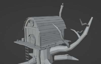 树屋,木屋blender模型