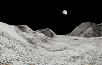 月球角度景观obj模型