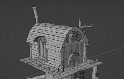 树屋,木屋blender模型