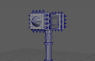 maya游戏武器锤子