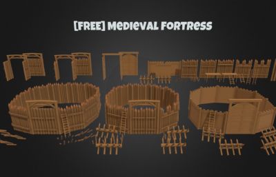 中世纪堡垒obj模型