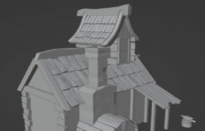 带土窑的房屋blender模型,有fbx,obj等格式