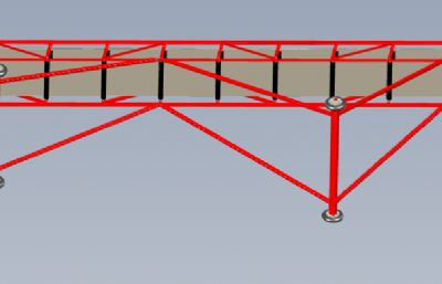 移动式皮带托架输送机 solidworks