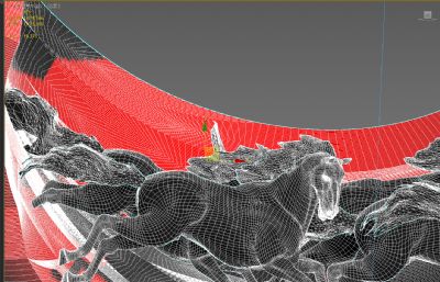 红丝带骏马雕塑3dmax模型