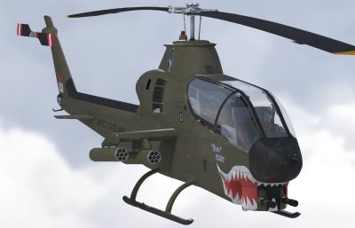 AH1G眼镜蛇武装直升机3dmax模型