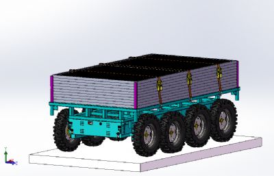 专用发电光伏板运输车solidworks(网盘下载)