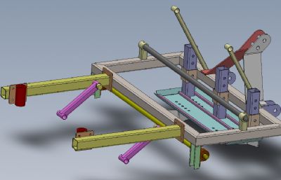 挂在拖拉机上的农业机构 solidworks