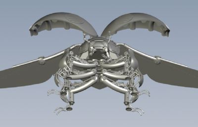 仿生甲虫,飞行昆虫机器人stp模型