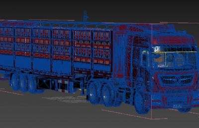 国产东风天龙半挂大货车3dmax模型