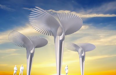 蘑菇树阵列雕塑设计