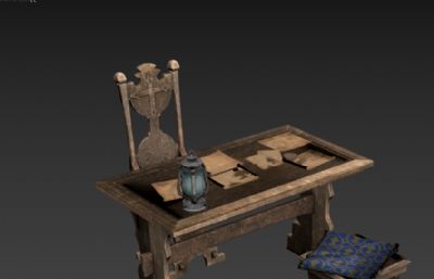 中世纪书桌,古书