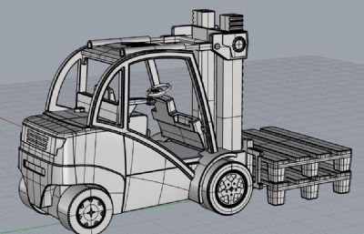 叉车叉运货物栈板rhino模型