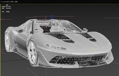 法拉利J50跑车汽车3dmax模型