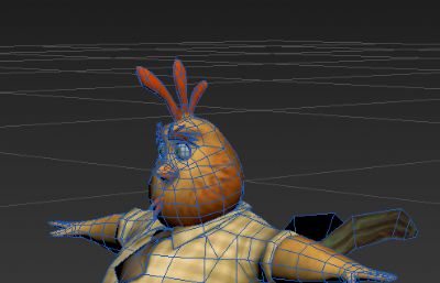 卡通鸡,Q版大公鸡FBX模型