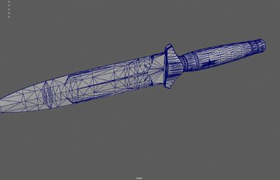 大马士革纹刺刀匕首3dmaya模型