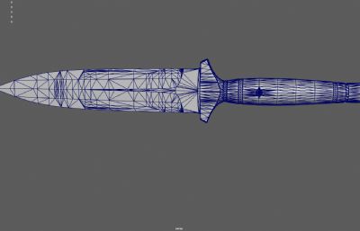 大马士革纹刺刀匕首3dmaya模型