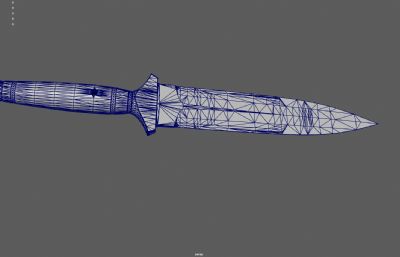 大马士革纹刺刀匕首3dmaya模型