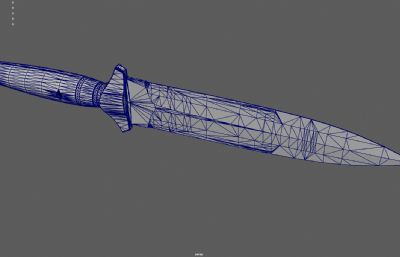 大马士革纹刺刀匕首3dmaya模型