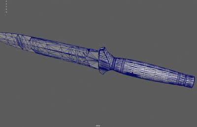 大马士革纹刺刀匕首3dmaya模型