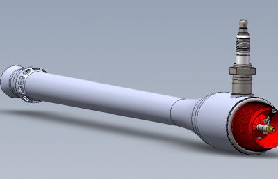 带气门的脉冲喷气发动机solidworks模型