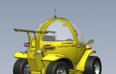 solidworks单座电动车,老头乐