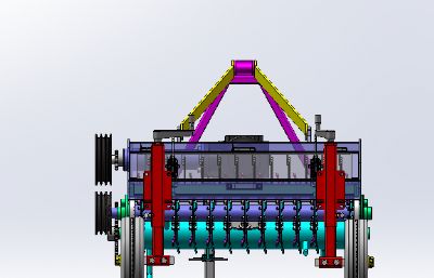 地瓜杀秧机,红薯杀秧机solidworks模型