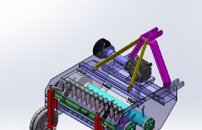 地瓜杀秧机,红薯杀秧机solidworks模型