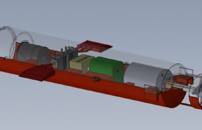 水下无人潜艇,水下探测器solidworks模型