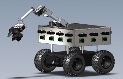 探索机器人小车solidworks模型