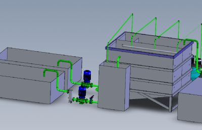 酸洗磷化污水处理系统solidworks模型