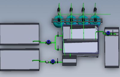 酸洗磷化污水处理系统solidworks模型