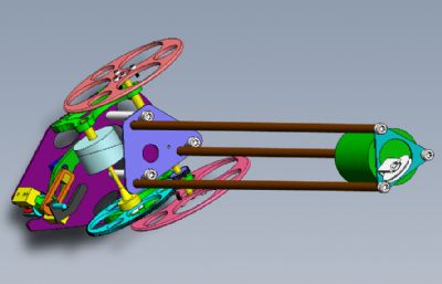 直线单向轴承无碳小车solidworks模型